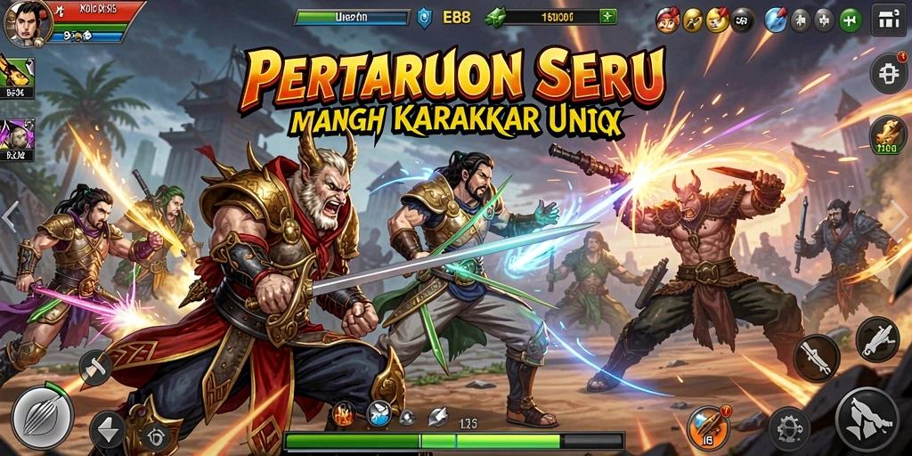 Tampilan gameplay E88 yang mendebarkan dalam pertarungan Fighting.