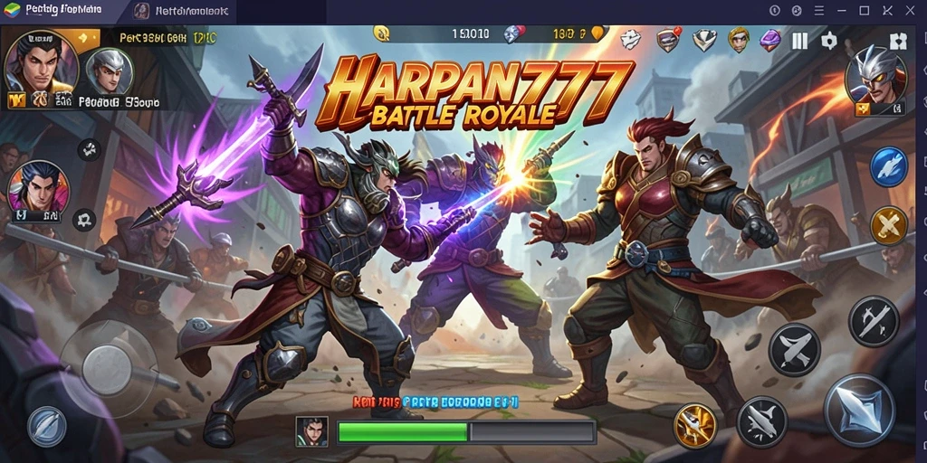 Tangkapan layar menunjukkan aksi intens di arena HARAPAN777.
