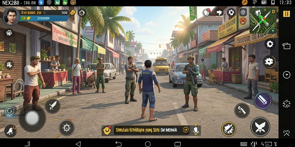 Screenshot utama NEX288 menampilkan gameplay simulasi yang menarik.