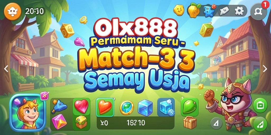 Tampilan gameplay seru OLX888 yang penuh warna.