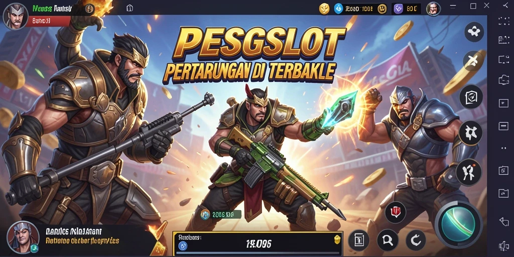 Tangkapan layar utama PESGSLOT menampilkan aksi mendebarkan dalam Battle Royale.