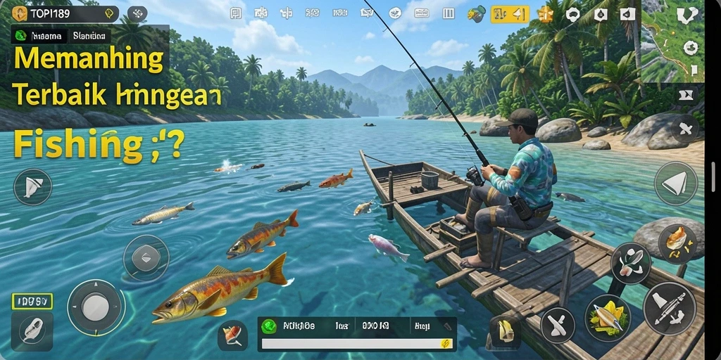 Screenshot gameplay TOPI189 yang menampilkan suasana memancing yang mendebarkan.